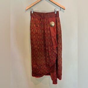 Hand made silk Tahitian skirt XS